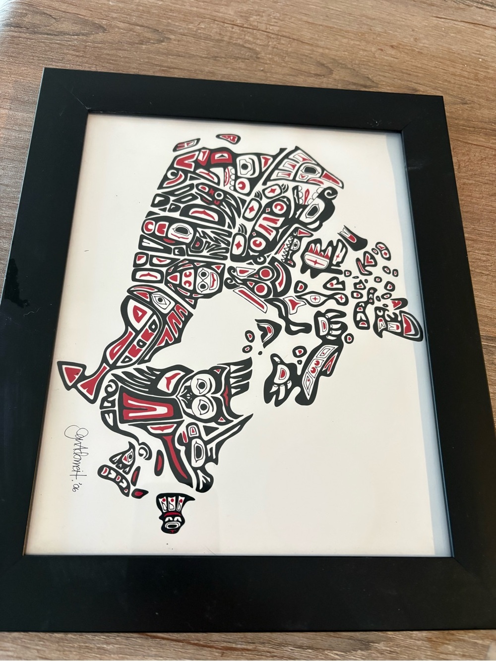 Framed Indigenous print of Canada